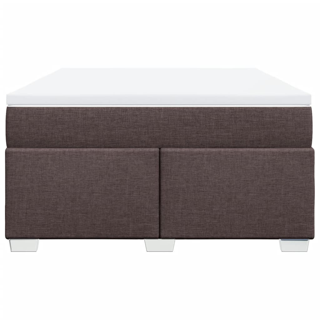 Κρεβάτι Boxspring με Στρώμα Σκούρο Καφέ 140x200 εκ Υφασμάτινο