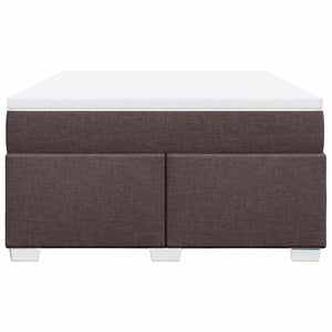 Κρεβάτι Boxspring με Στρώμα Σκούρο Καφέ 140x200 εκ Υφασμάτινο