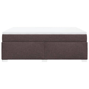 Κρεβάτι Boxspring με Στρώμα Σκούρο Καφέ 140x200 εκ Υφασμάτινο