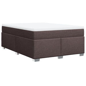 Κρεβάτι Boxspring με Στρώμα Σκούρο Καφέ 140x200 εκ Υφασμάτινο