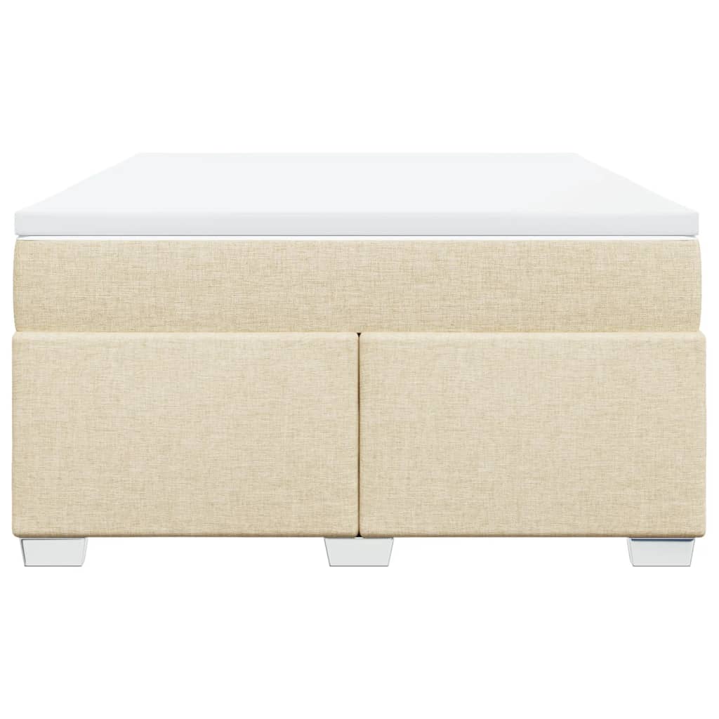 Κρεβάτι Boxspring με Στρώμα Κρεμ 140x200 εκ. Υφασμάτινο