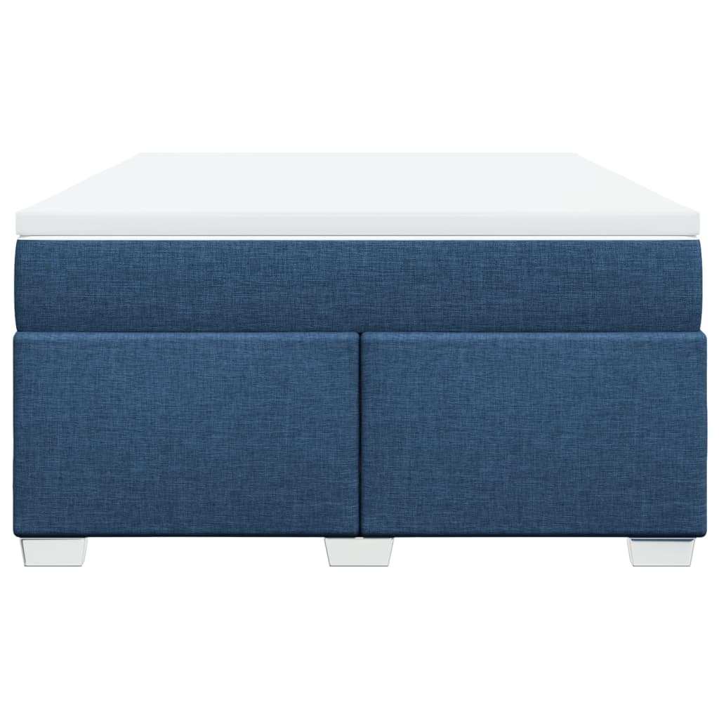 Κρεβάτι Boxspring με Στρώμα Μπλε 140x200 εκ. Υφασμάτινο