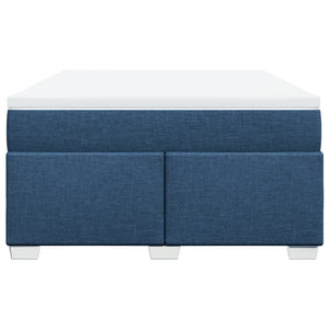 Κρεβάτι Boxspring με Στρώμα Μπλε 140x200 εκ. Υφασμάτινο