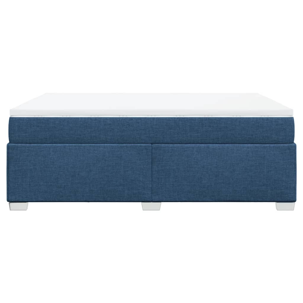 Κρεβάτι Boxspring με Στρώμα Μπλε 140x200 εκ. Υφασμάτινο