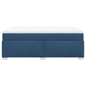 Κρεβάτι Boxspring με Στρώμα Μπλε 140x200 εκ. Υφασμάτινο