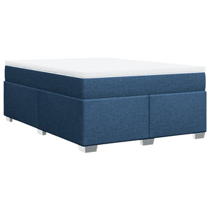 Κρεβάτι Boxspring με Στρώμα Μπλε 140x200 εκ. Υφασμάτινο