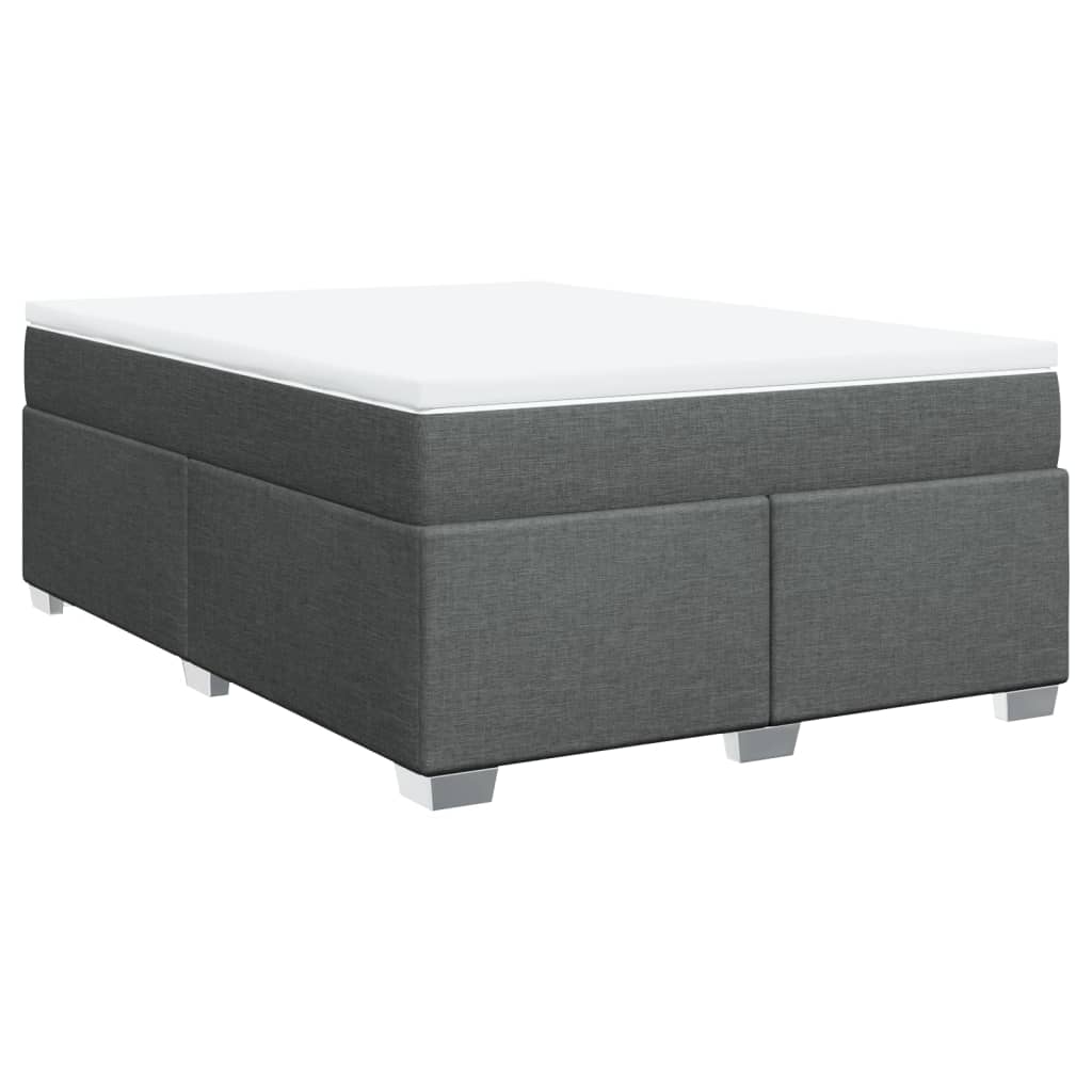 Κρεβάτι Boxspring με Στρώμα Σκούρο Γκρι 160x200 εκ Υφασμάτινο - Pakobazaar