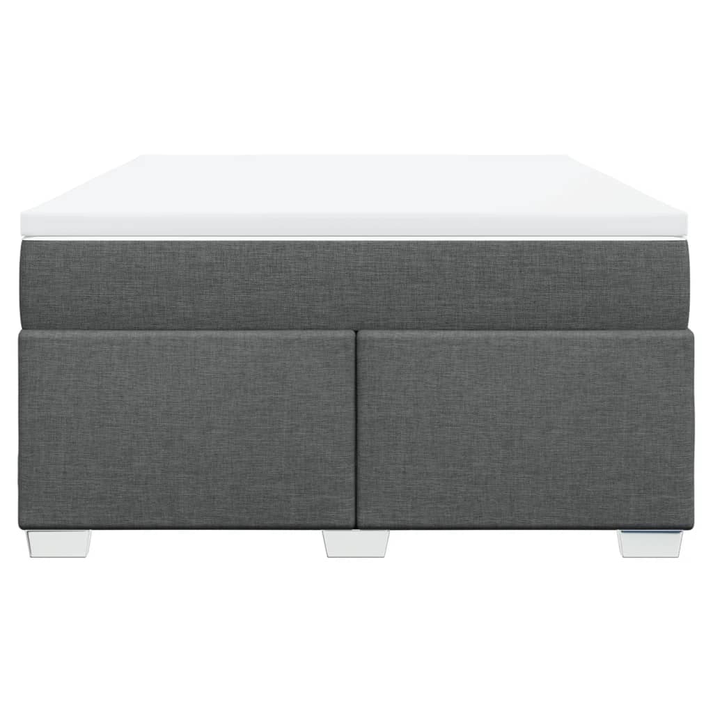 Κρεβάτι Boxspring με Στρώμα Σκούρο Γκρι 160x200 εκ Υφασμάτινο - Pakobazaar
