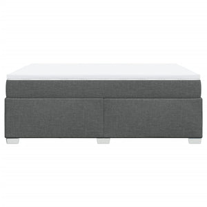 Κρεβάτι Boxspring με Στρώμα Σκούρο Γκρι 160x200 εκ Υφασμάτινο - Pakobazaar