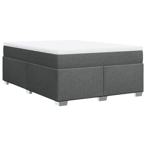 Κρεβάτι Boxspring με Στρώμα Σκούρο Γκρι 160x200 εκ Υφασμάτινο - Pakobazaar