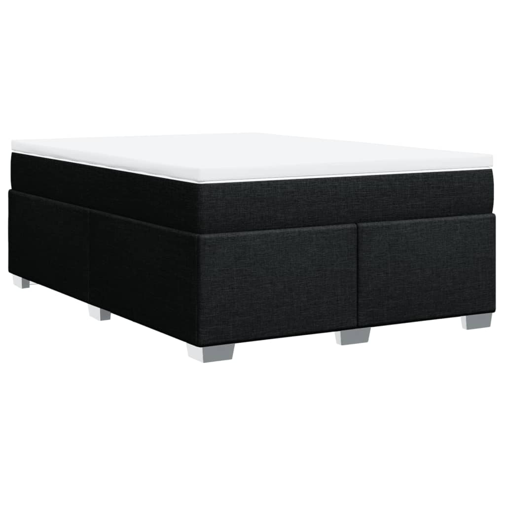Κρεβάτι Boxspring με Στρώμα Μαύρο 160x200 εκ. Υφασμάτινο - Pakobazaar
