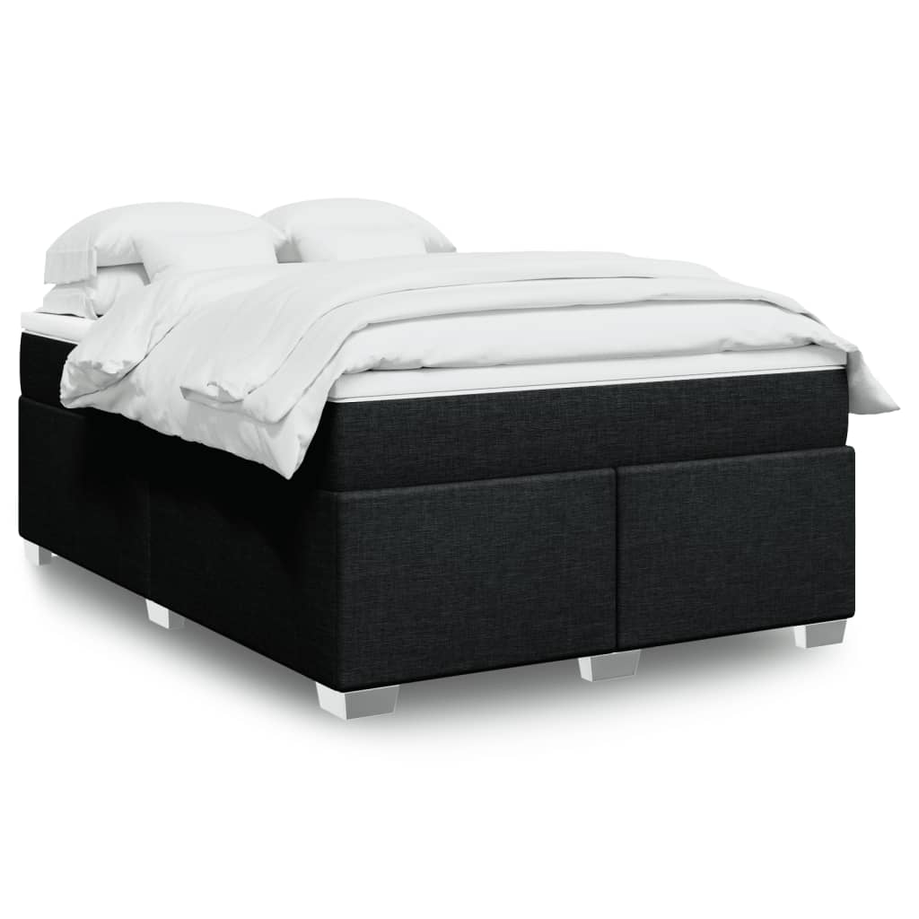 Κρεβάτι Boxspring με Στρώμα Μαύρο 160x200 εκ. Υφασμάτινο - Pakobazaar