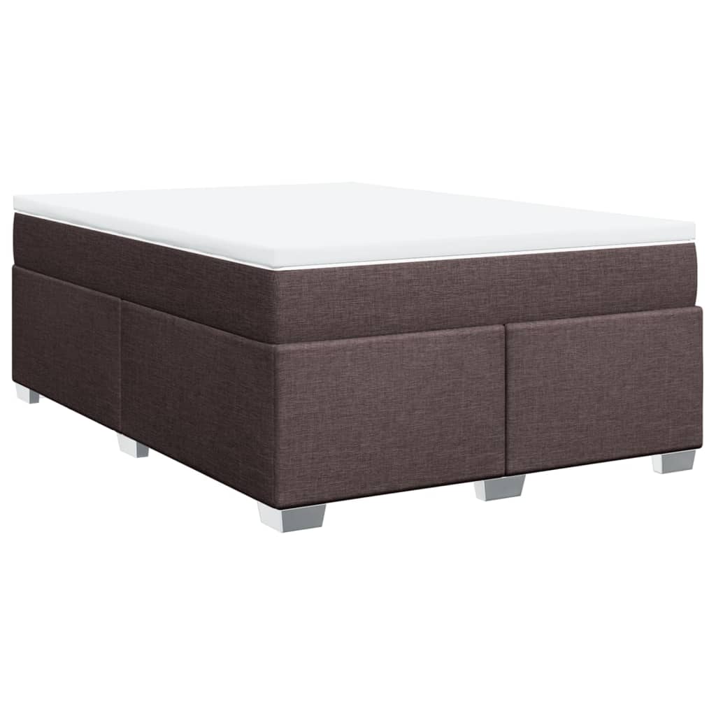 Κρεβάτι Boxspring με Στρώμα Σκούρο Καφέ 160x200 εκ Υφασμάτινο - Pakobazaar