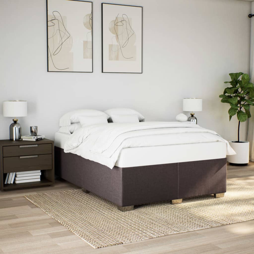 Κρεβάτι Boxspring με Στρώμα Σκούρο Καφέ 160x200 εκ Υφασμάτινο - Pakobazaar
