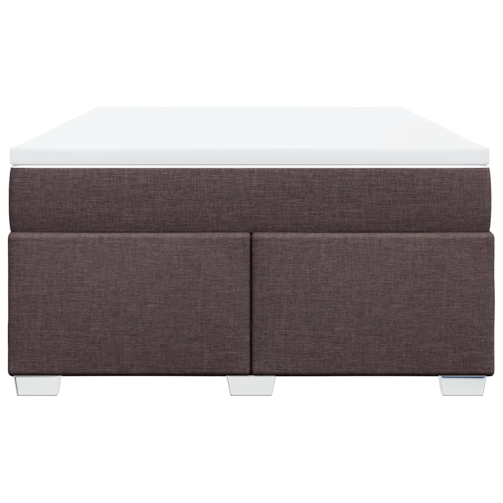 Κρεβάτι Boxspring με Στρώμα Σκούρο Καφέ 160x200 εκ Υφασμάτινο - Pakobazaar