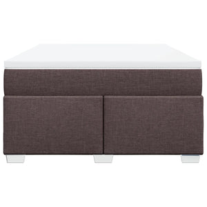 Κρεβάτι Boxspring με Στρώμα Σκούρο Καφέ 160x200 εκ Υφασμάτινο - Pakobazaar