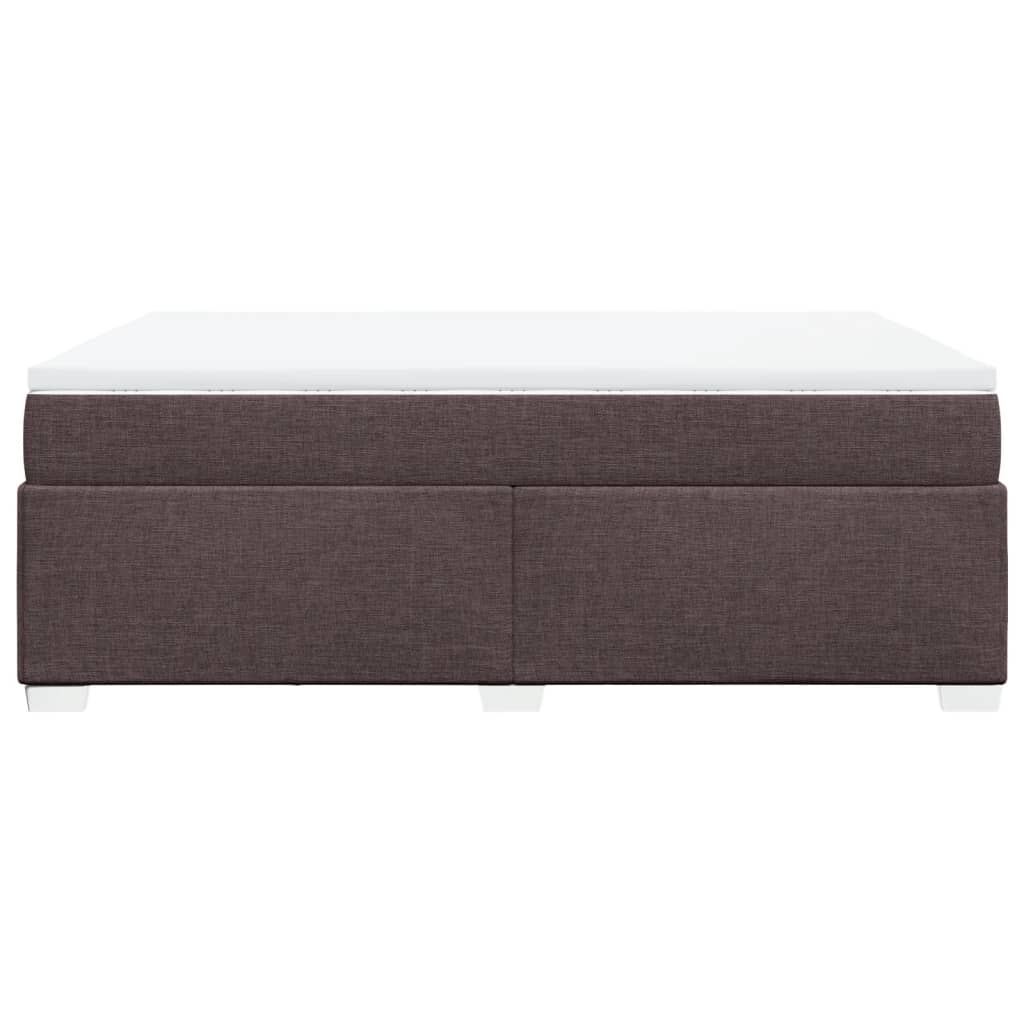 Κρεβάτι Boxspring με Στρώμα Σκούρο Καφέ 160x200 εκ Υφασμάτινο - Pakobazaar