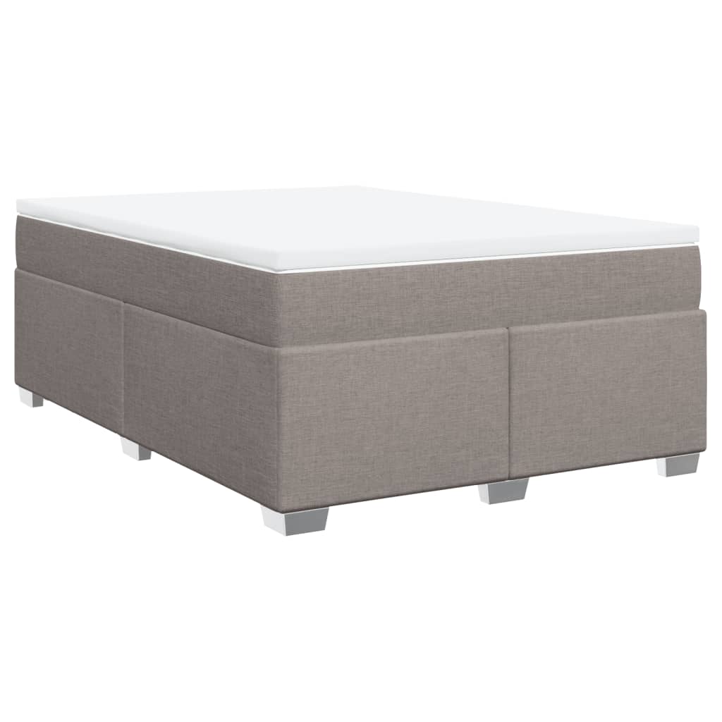 Κρεβάτι Boxspring με Στρώμα Taupe 160x200 εκ. Υφασμάτινο - Pakobazaar