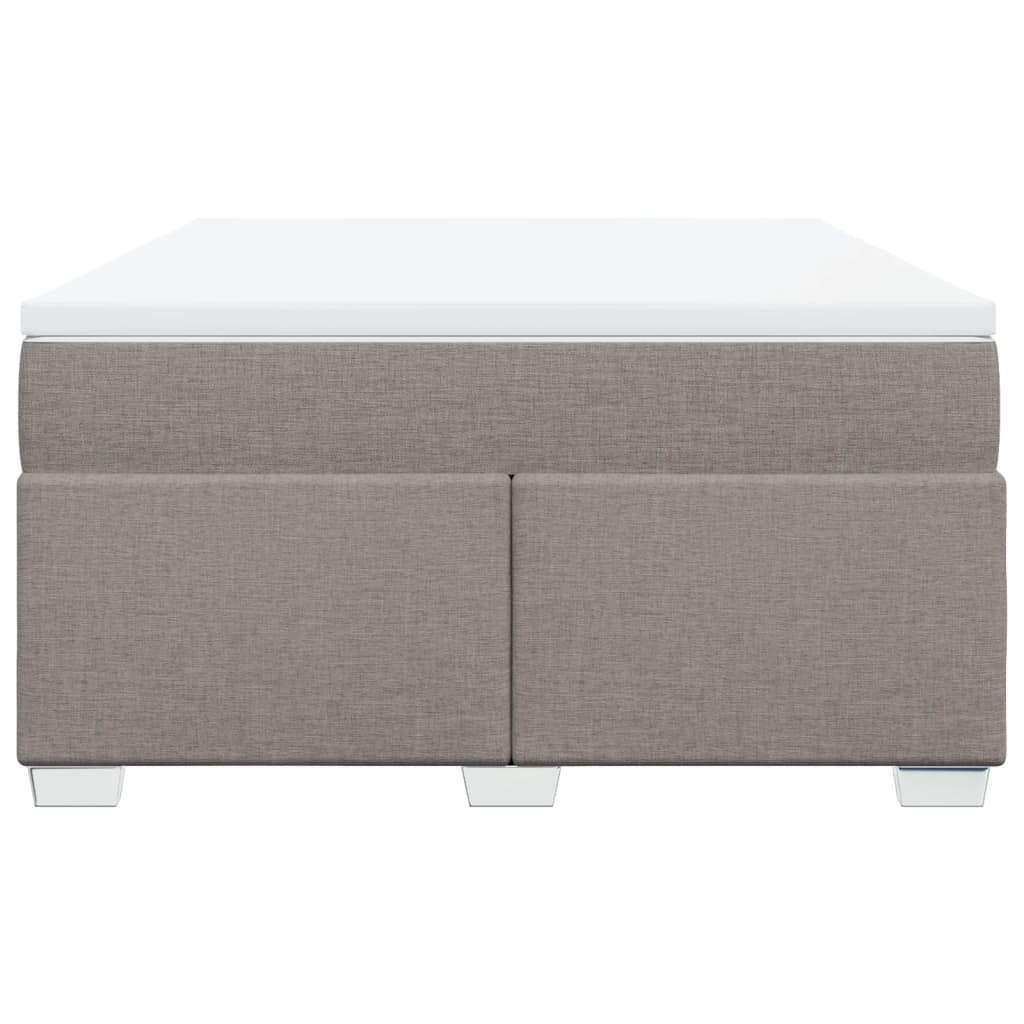 Κρεβάτι Boxspring με Στρώμα Taupe 160x200 εκ. Υφασμάτινο - Pakobazaar