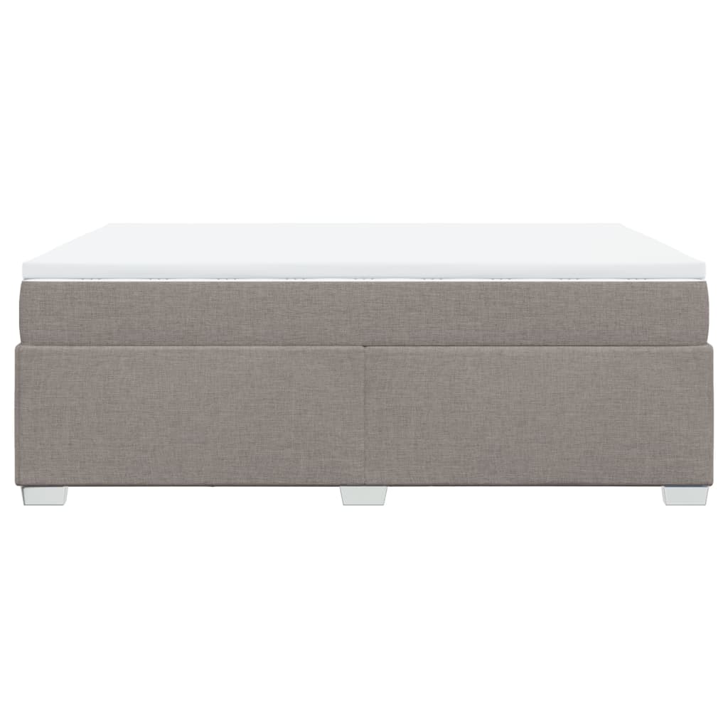 Κρεβάτι Boxspring με Στρώμα Taupe 160x200 εκ. Υφασμάτινο - Pakobazaar