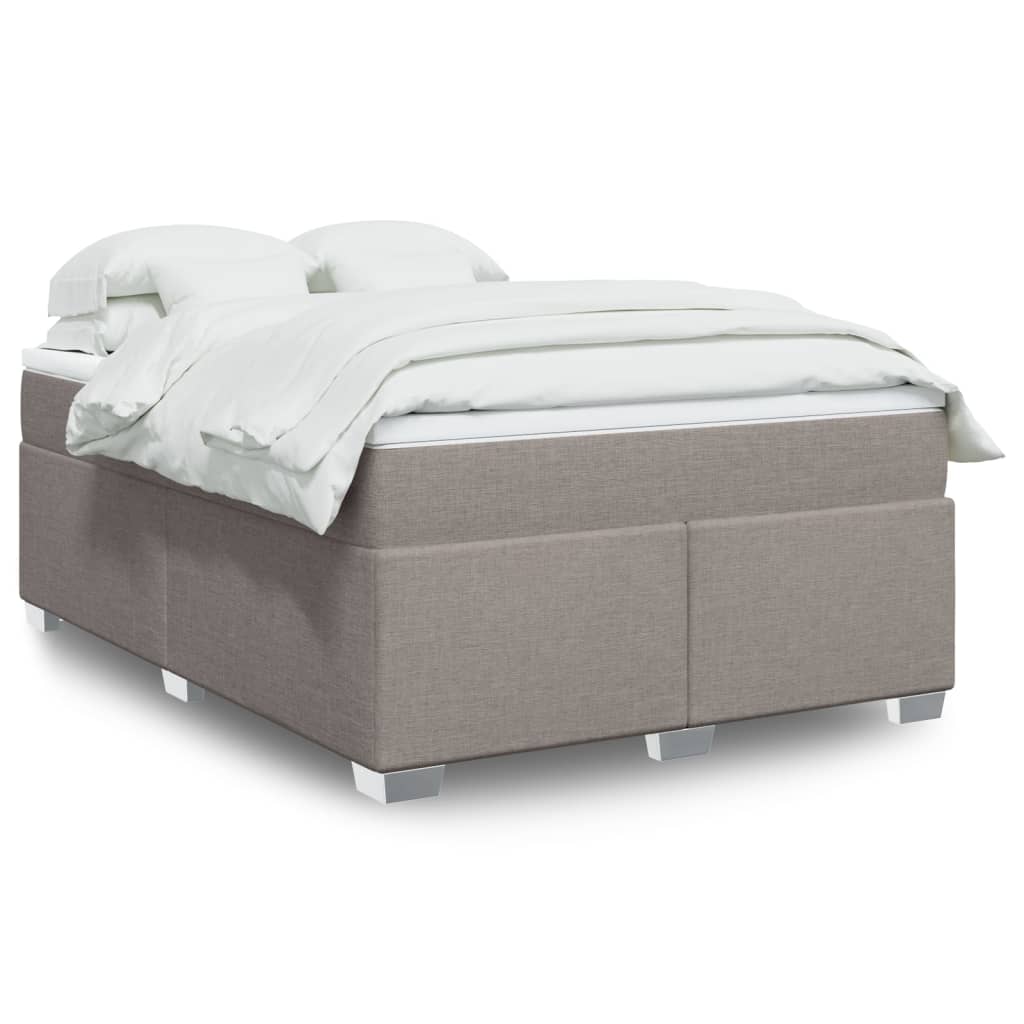 Κρεβάτι Boxspring με Στρώμα Taupe 160x200 εκ. Υφασμάτινο - Pakobazaar
