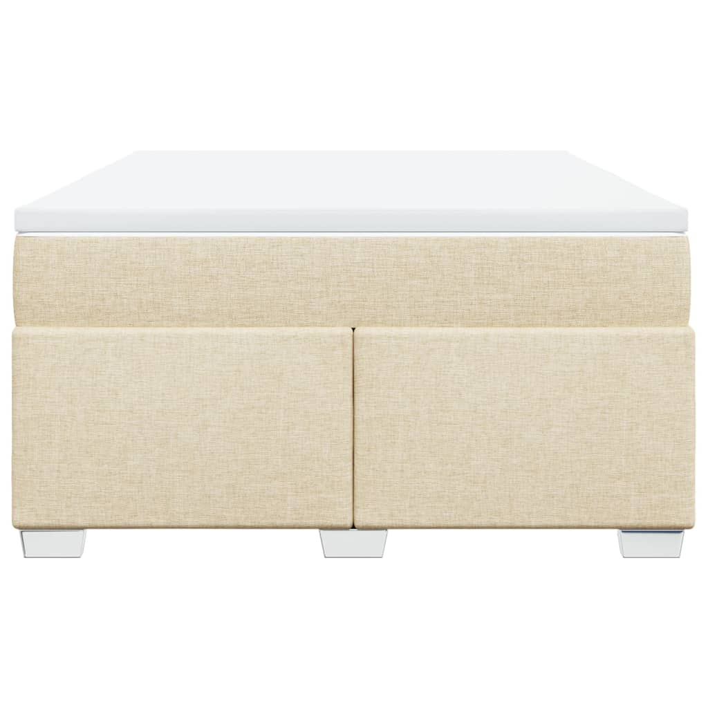 Κρεβάτι Boxspring με Στρώμα Κρεμ 160x200 εκ. Υφασμάτινο - Pakobazaar