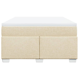 Κρεβάτι Boxspring με Στρώμα Κρεμ 160x200 εκ. Υφασμάτινο - Pakobazaar