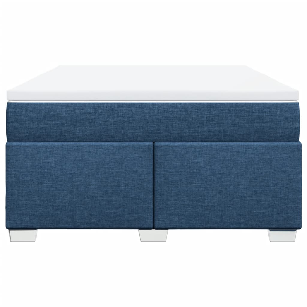 Κρεβάτι Boxspring με Στρώμα Μπλε 160x200 εκ. Υφασμάτινο - Pakobazaar
