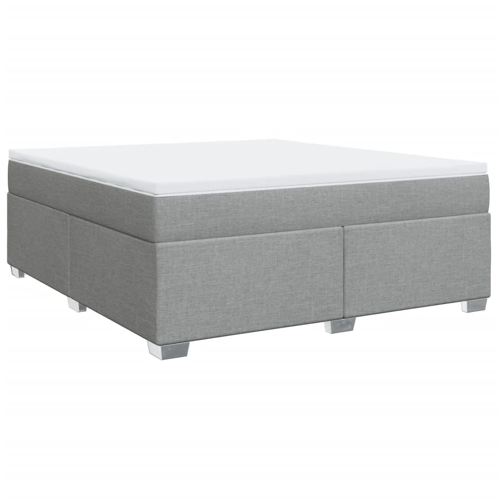 Κρεβάτι Boxspring με Στρώμα Ανοιχτό Γκρι 180x200 εκ. Υφασμάτινο - Pakobazaar