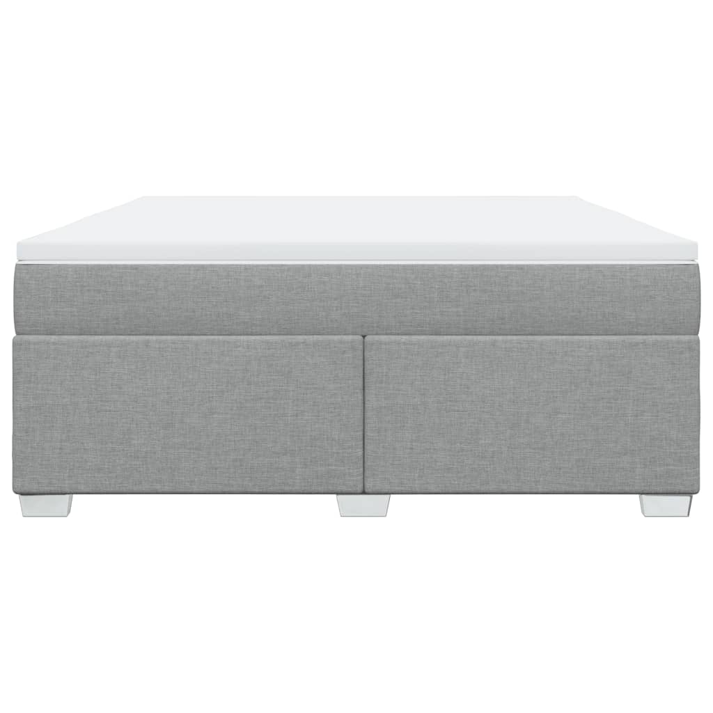 Κρεβάτι Boxspring με Στρώμα Ανοιχτό Γκρι 180x200 εκ. Υφασμάτινο - Pakobazaar