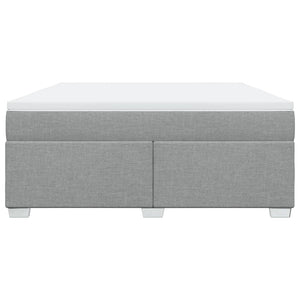 Κρεβάτι Boxspring με Στρώμα Ανοιχτό Γκρι 180x200 εκ. Υφασμάτινο - Pakobazaar