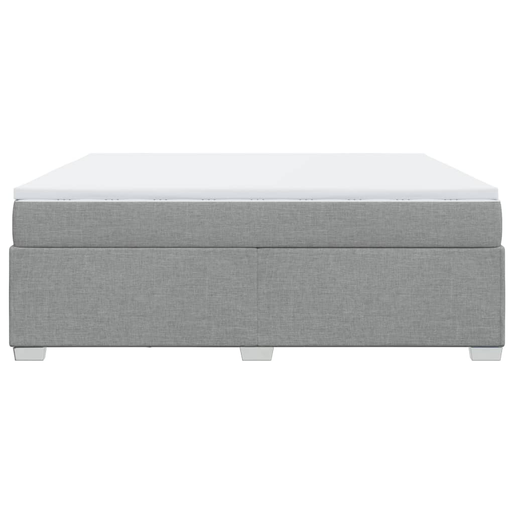 Κρεβάτι Boxspring με Στρώμα Ανοιχτό Γκρι 180x200 εκ. Υφασμάτινο - Pakobazaar