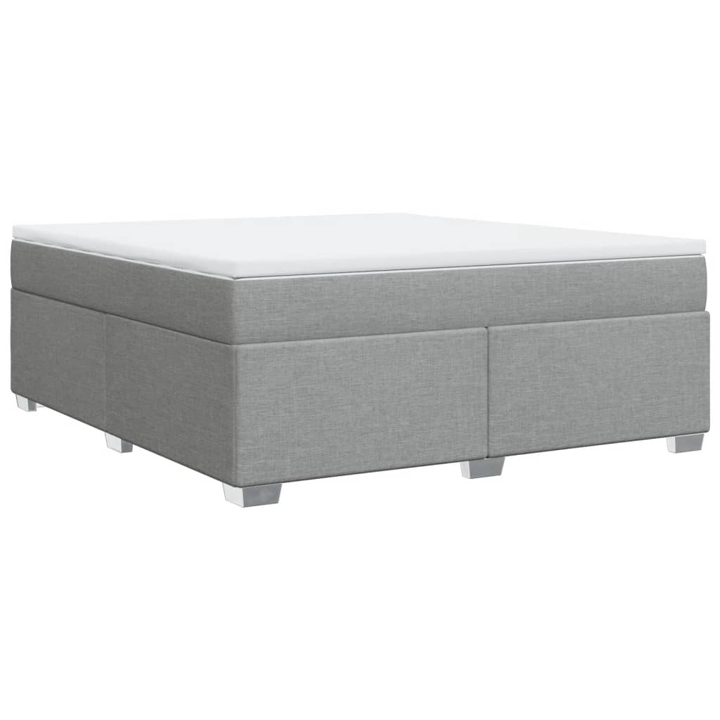 Κρεβάτι Boxspring με Στρώμα Ανοιχτό Γκρι 180x200 εκ. Υφασμάτινο - Pakobazaar