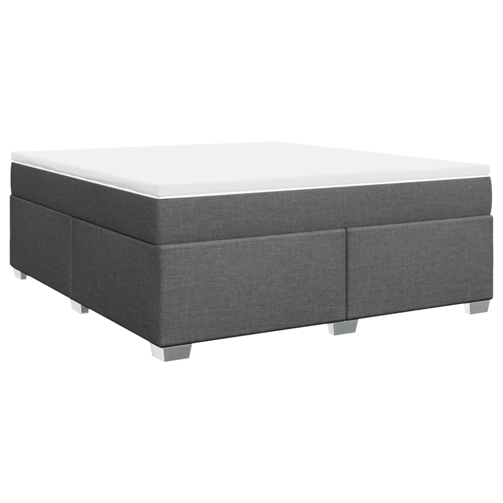 Κρεβάτι Boxspring με Στρώμα Σκούρο Γκρι 180x200 εκ Υφασμάτιν
