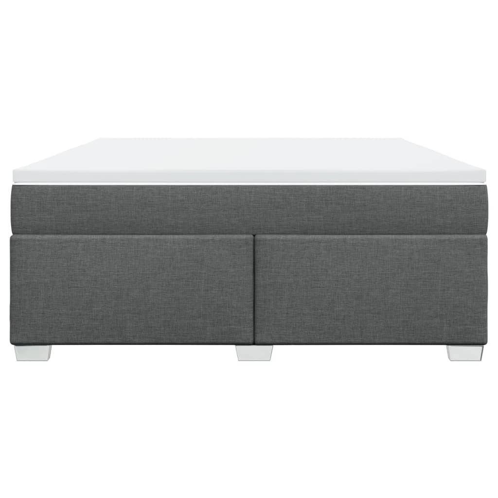 Κρεβάτι Boxspring με Στρώμα Σκούρο Γκρι 180x200 εκ Υφασμάτιν