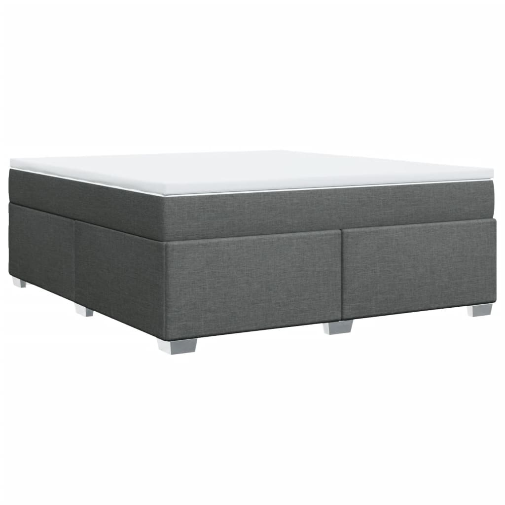Κρεβάτι Boxspring με Στρώμα Σκούρο Γκρι 180x200 εκ Υφασμάτιν
