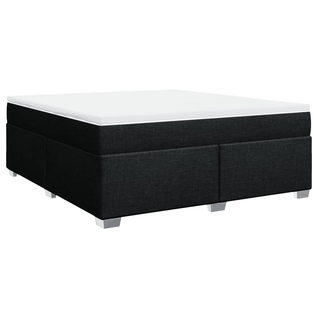 Κρεβάτι Boxspring με Στρώμα Μαύρο 180x200 εκ. Υφασμάτινο