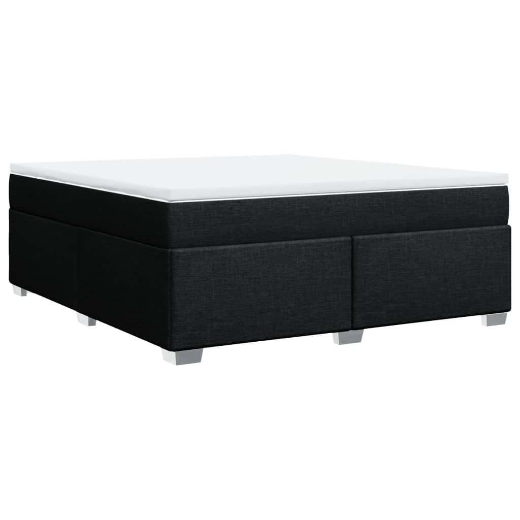 Κρεβάτι Boxspring με Στρώμα Μαύρο 180x200 εκ. Υφασμάτινο