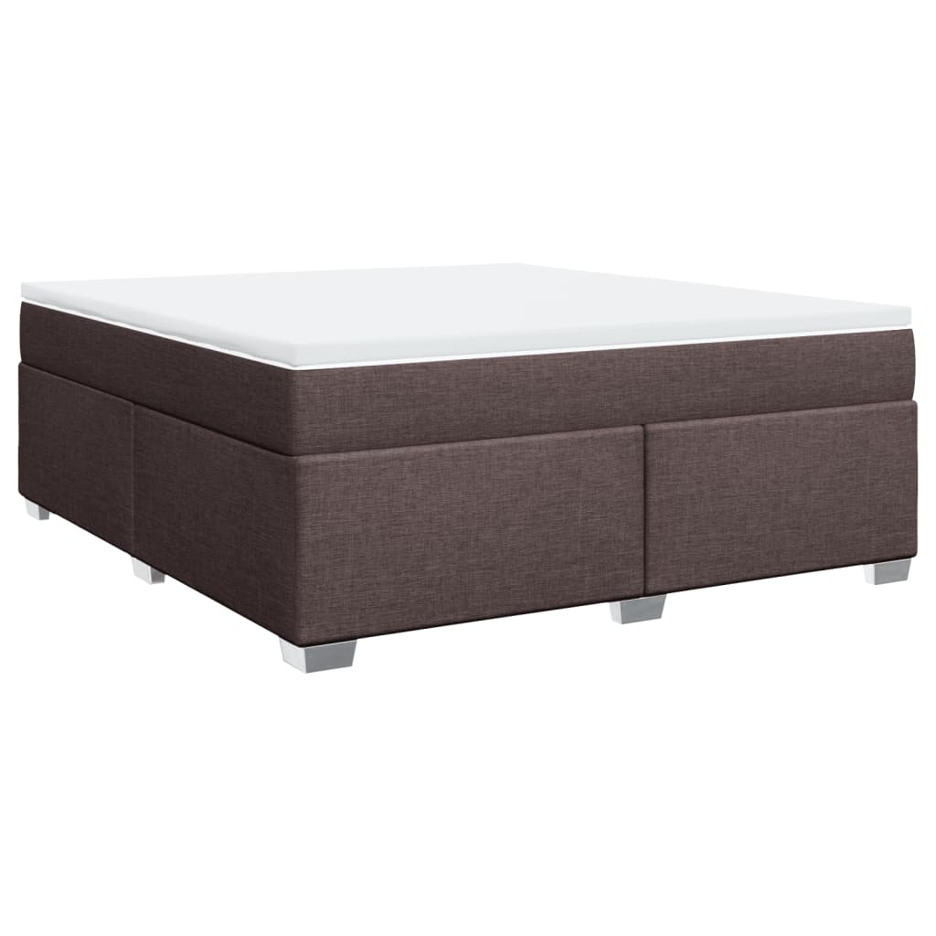 Κρεβάτι Boxspring με Στρώμα Σκούρο Καφέ 180x200 εκ Υφασμάτινο - Pakobazaar