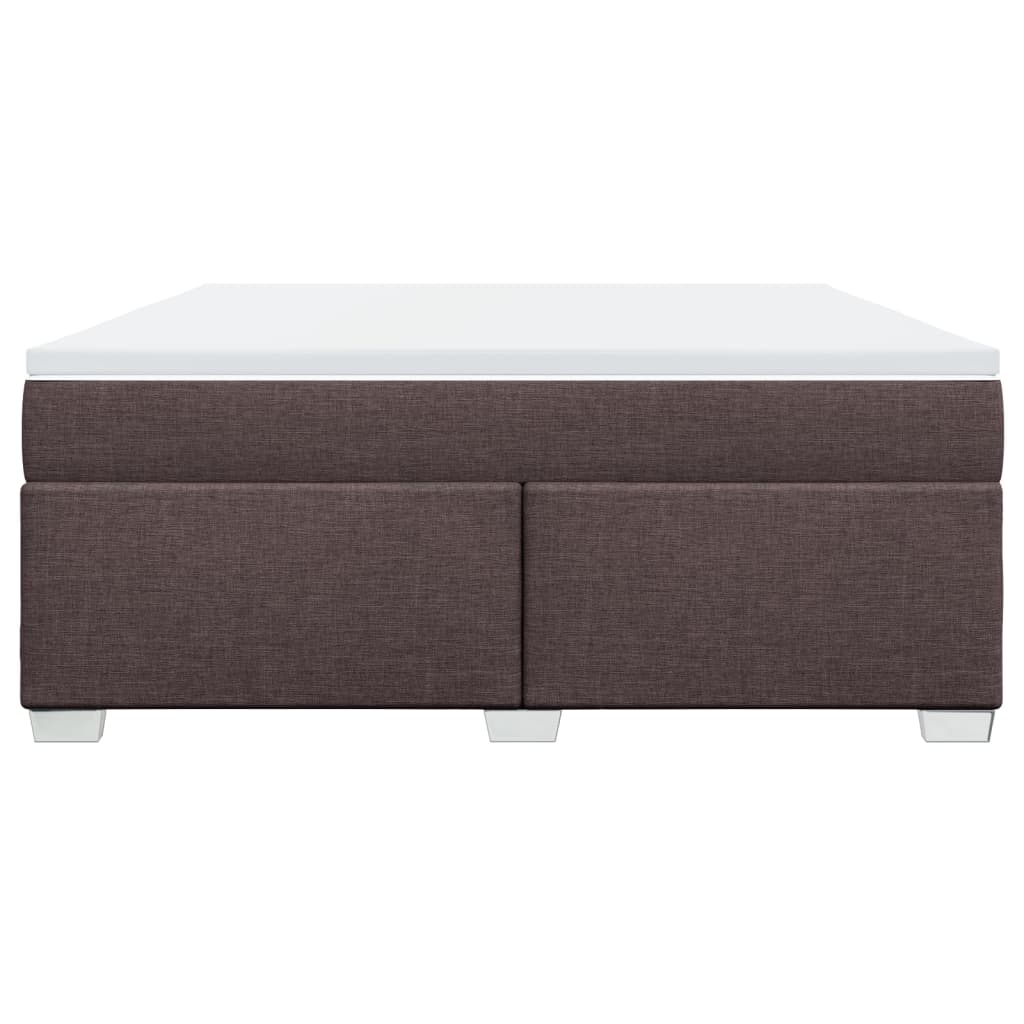 Κρεβάτι Boxspring με Στρώμα Σκούρο Καφέ 180x200 εκ Υφασμάτινο - Pakobazaar