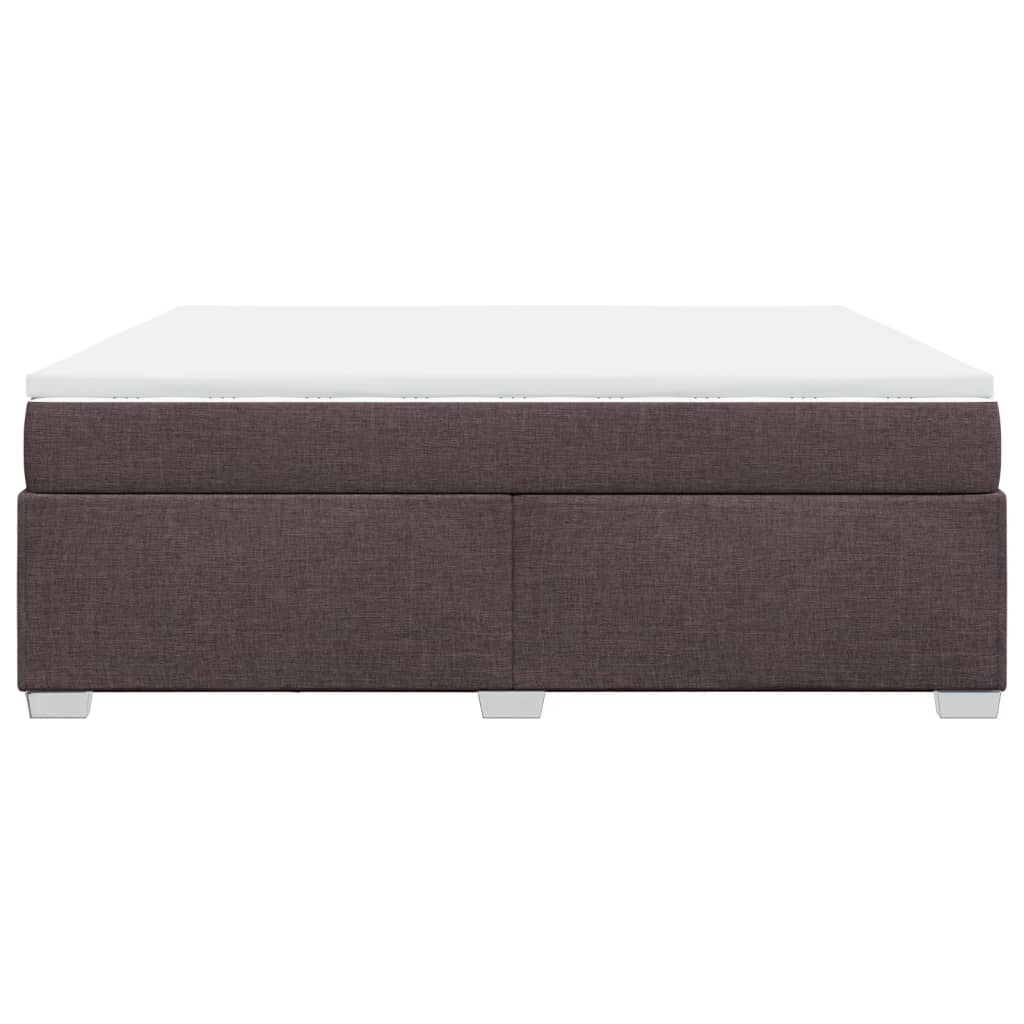 Κρεβάτι Boxspring με Στρώμα Σκούρο Καφέ 180x200 εκ Υφασμάτινο - Pakobazaar