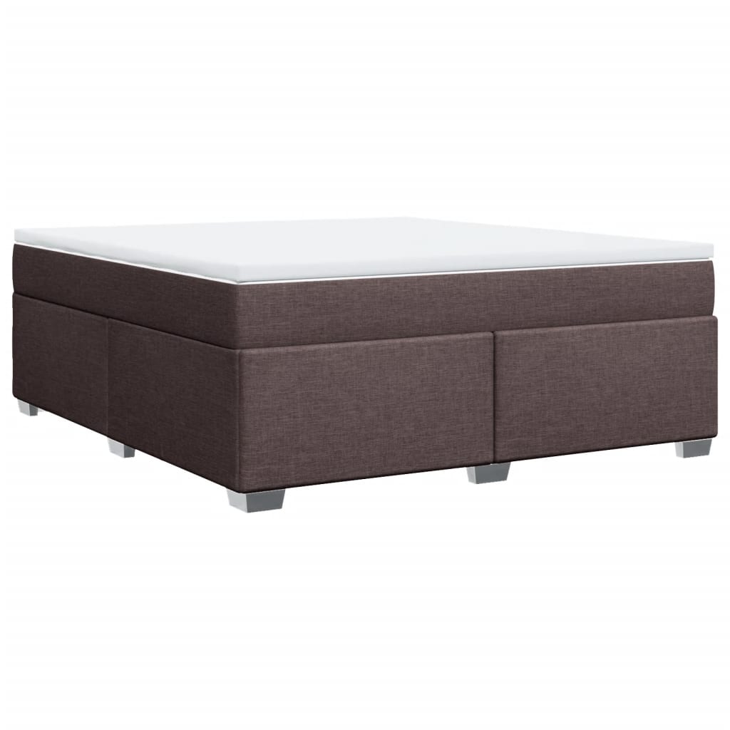 Κρεβάτι Boxspring με Στρώμα Σκούρο Καφέ 180x200 εκ Υφασμάτινο - Pakobazaar