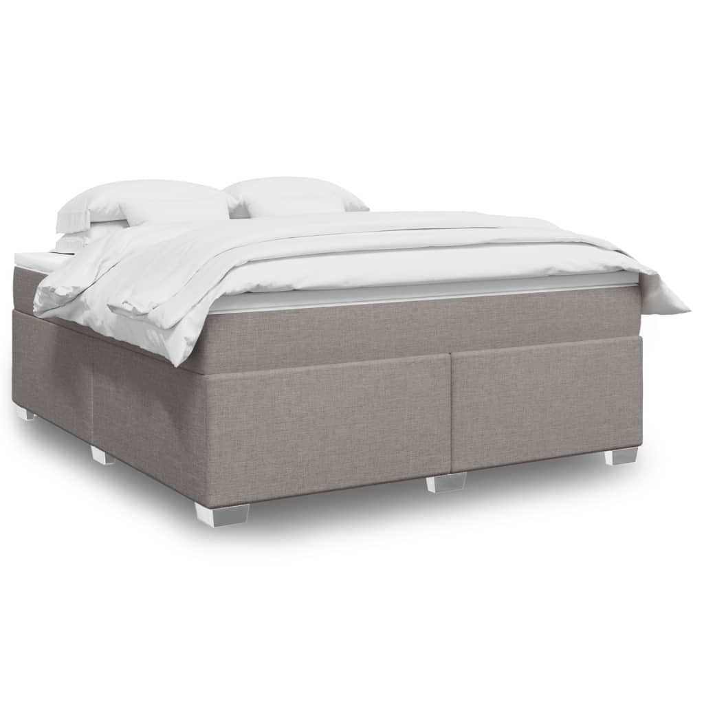 Κρεβάτι Boxspring με Στρώμα Taupe 180x200 εκ. Υφασμάτινο - Pakobazaar