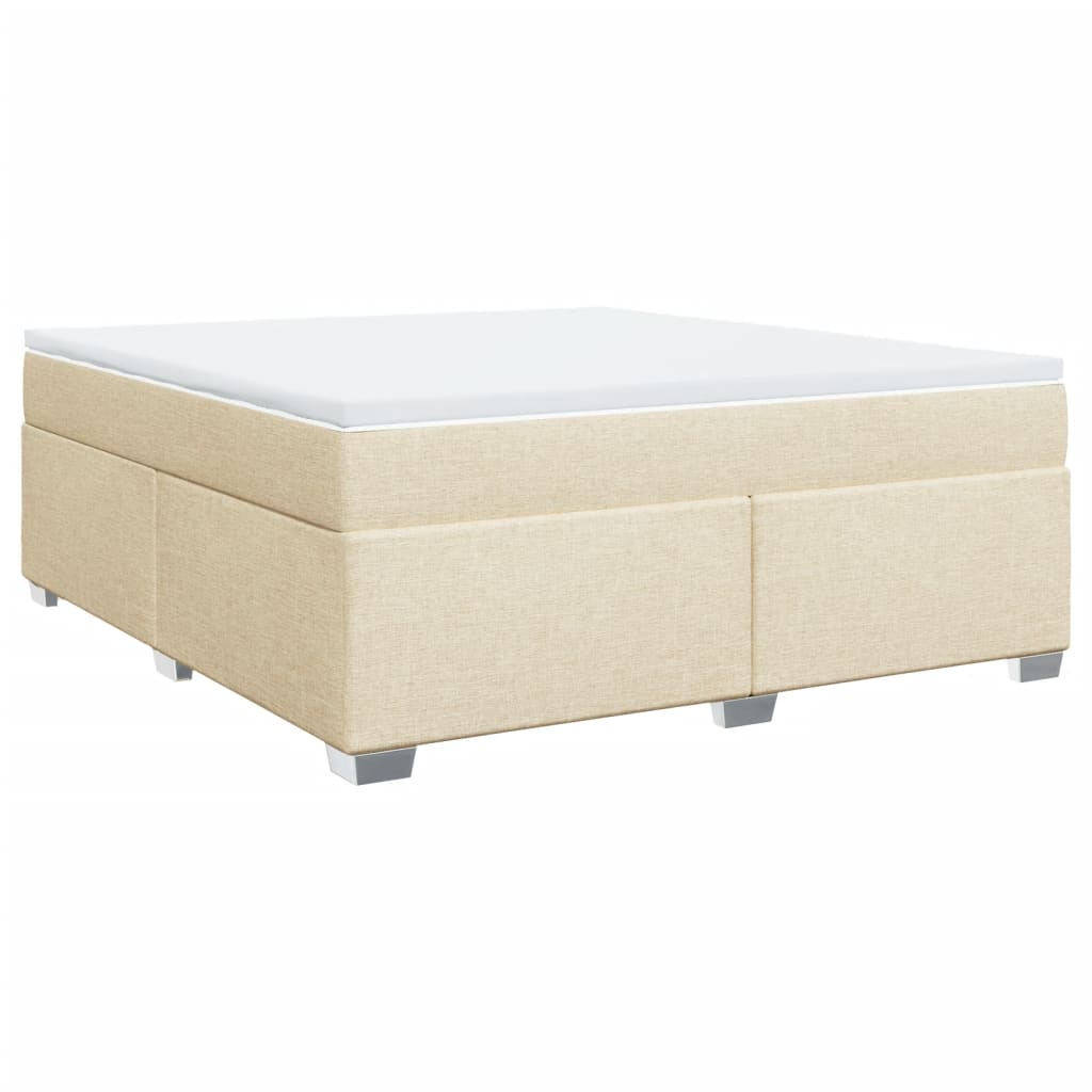 Κρεβάτι Boxspring με Στρώμα Κρεμ 180x200 εκ. Υφασμάτινο - Pakobazaar