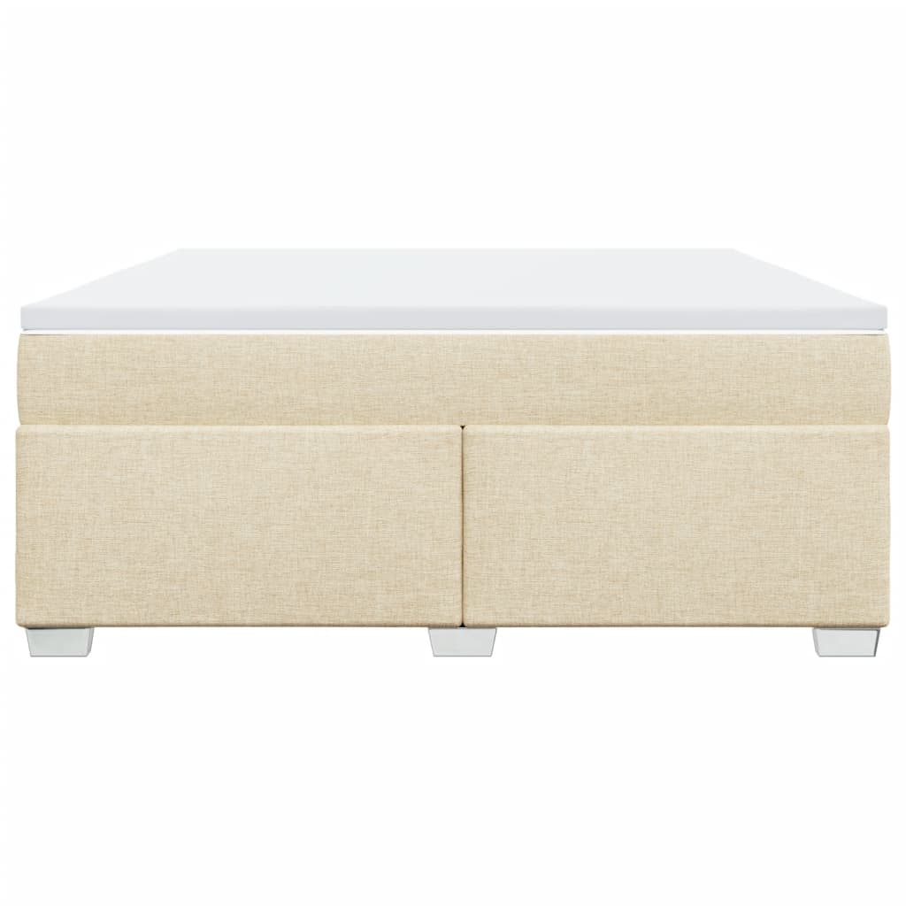 Κρεβάτι Boxspring με Στρώμα Κρεμ 180x200 εκ. Υφασμάτινο - Pakobazaar