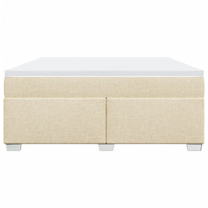 Κρεβάτι Boxspring με Στρώμα Κρεμ 180x200 εκ. Υφασμάτινο - Pakobazaar