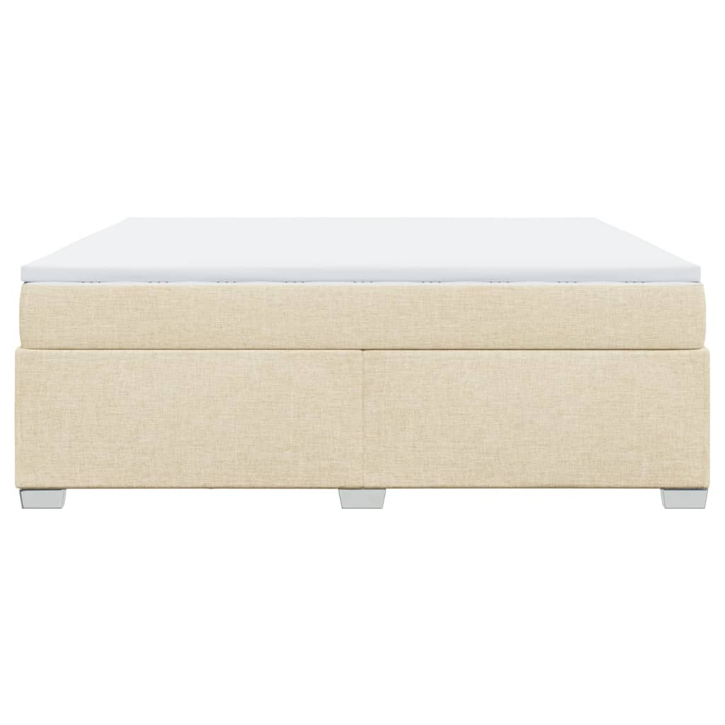 Κρεβάτι Boxspring με Στρώμα Κρεμ 180x200 εκ. Υφασμάτινο - Pakobazaar