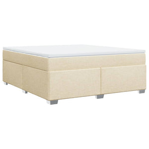Κρεβάτι Boxspring με Στρώμα Κρεμ 180x200 εκ. Υφασμάτινο - Pakobazaar