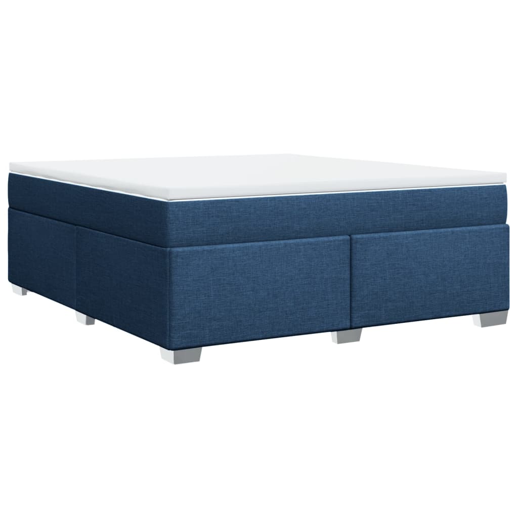 Κρεβάτι Boxspring με Στρώμα Μπλε 180x200 εκ. Υφασμάτινο - Pakobazaar