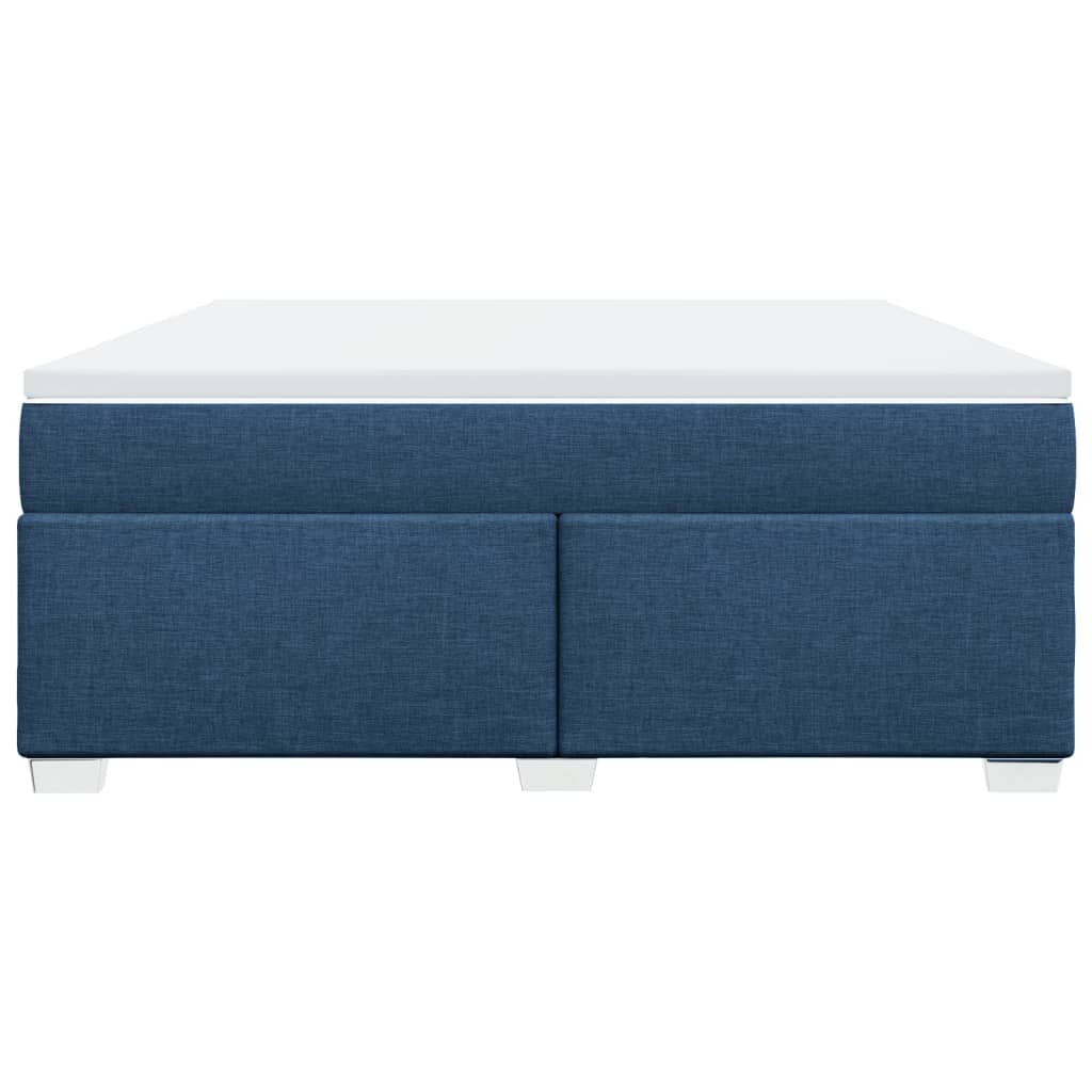 Κρεβάτι Boxspring με Στρώμα Μπλε 180x200 εκ. Υφασμάτινο - Pakobazaar